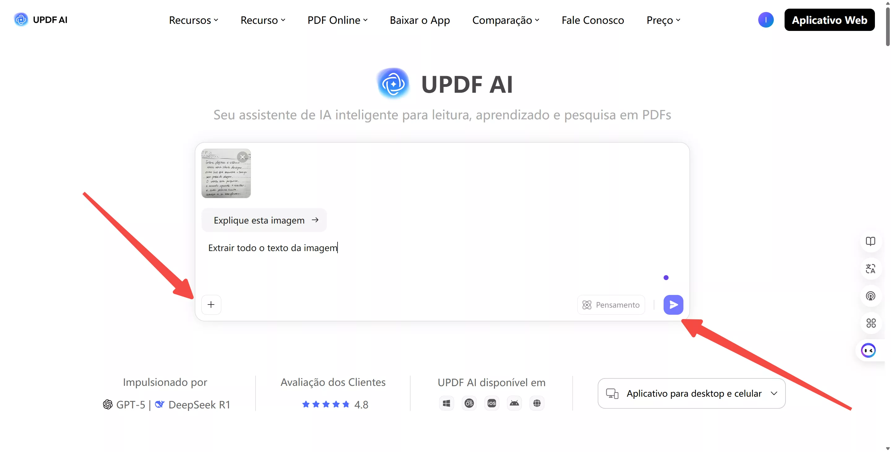 UPDF AI importar imagem e extrair texto