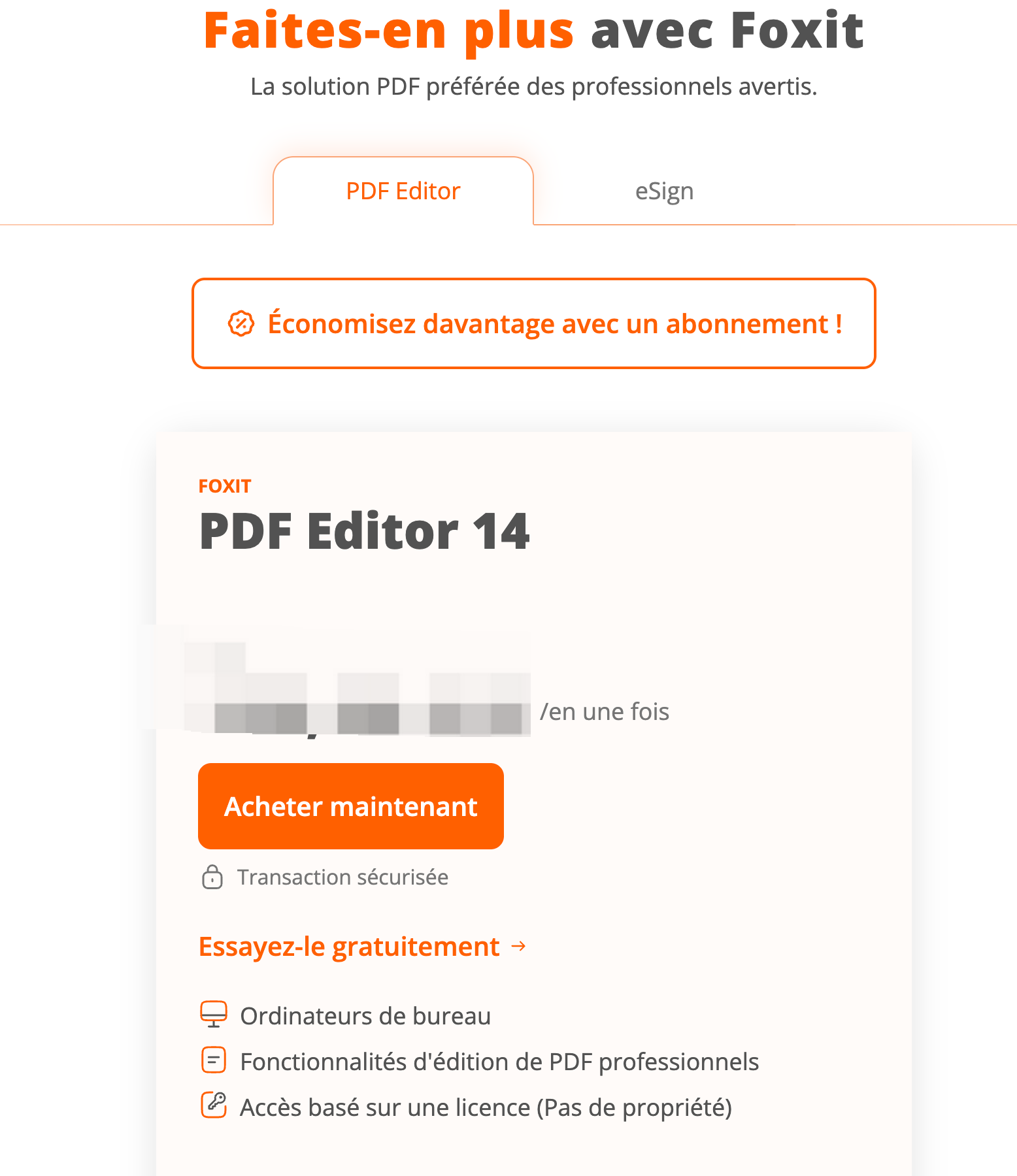 Acheter une licence perpétuelle Foxit