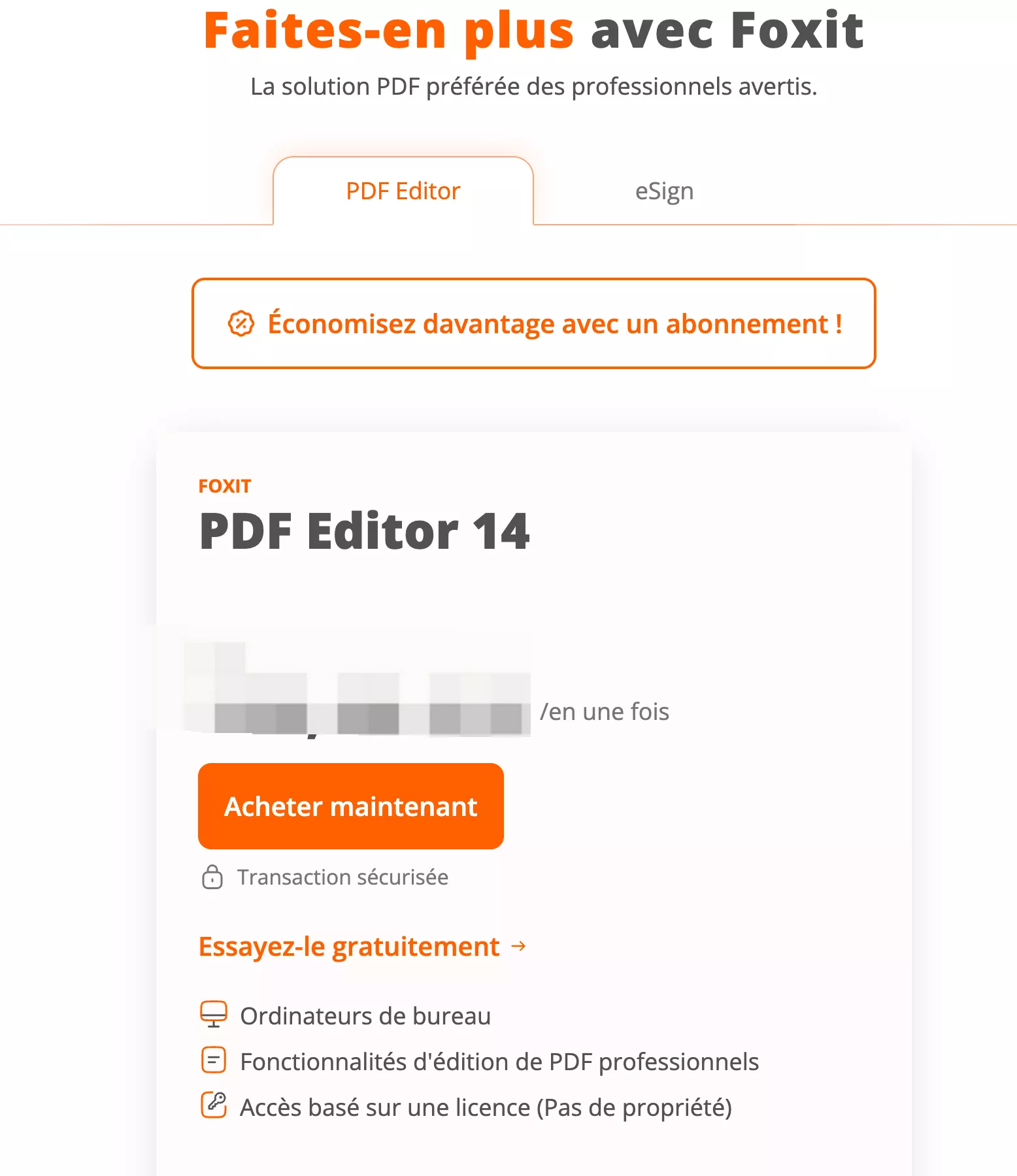 Acheter une licence perpétuelle Foxit