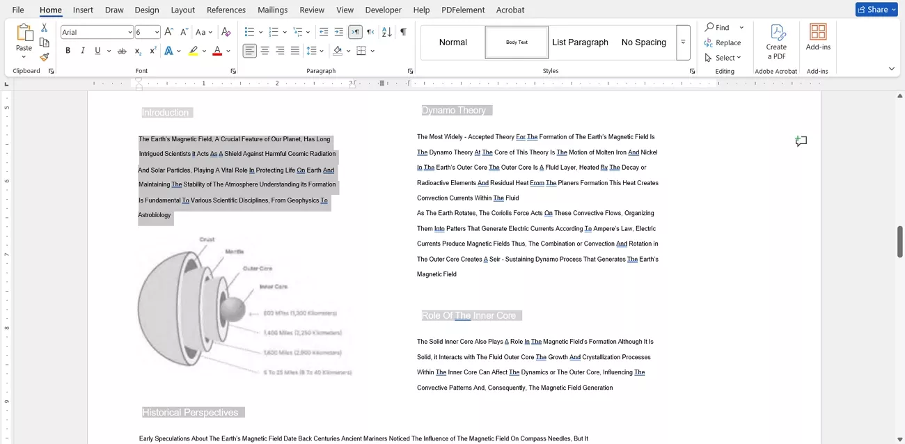 review converted file ms word