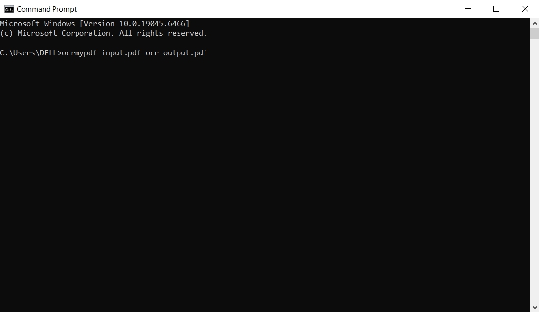 choose scanned pdf run ocrmypdf