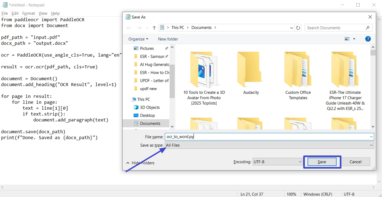 save script desktop to scan