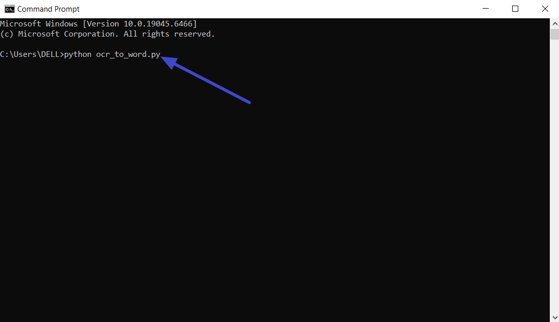 run python ocr scan saved script