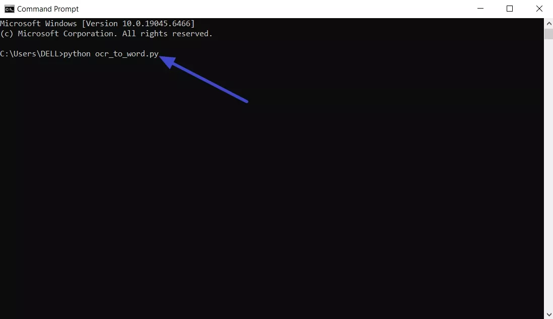 run python ocr scan saved script