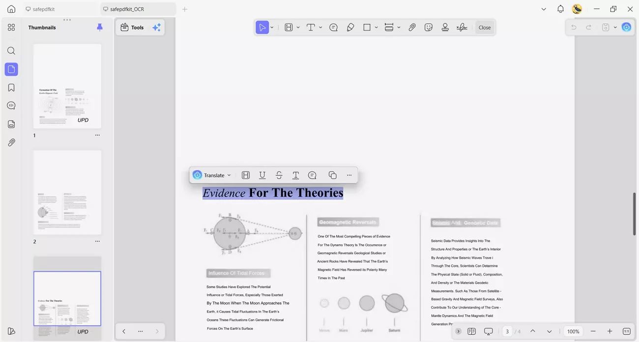 check updf ocred file