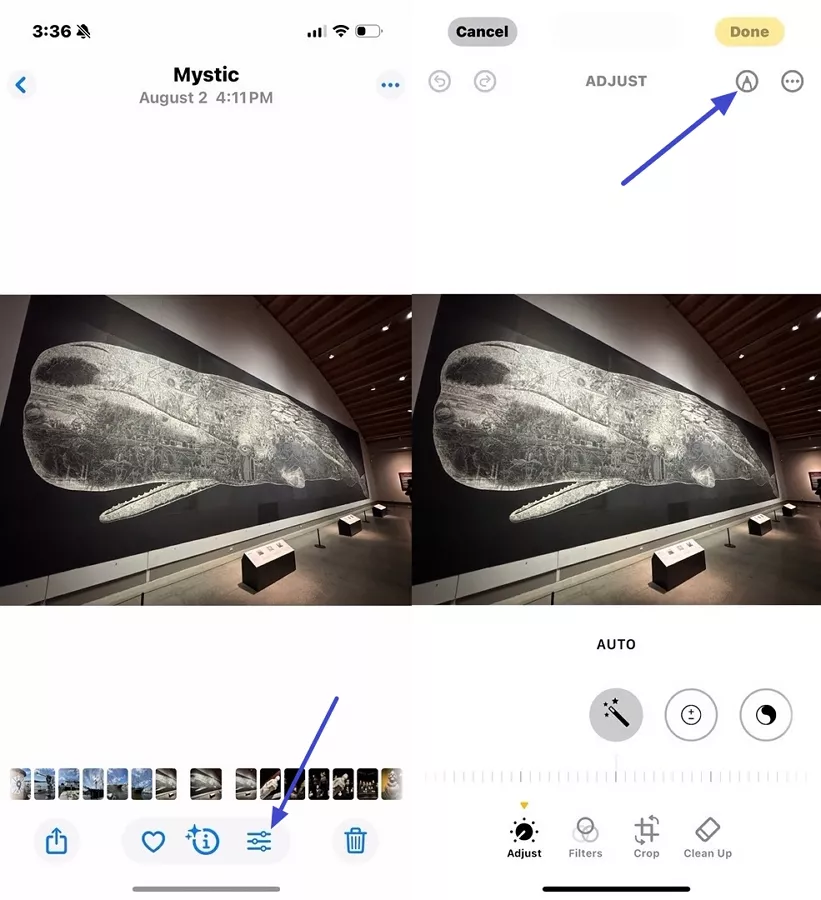 access photo editing markup tool