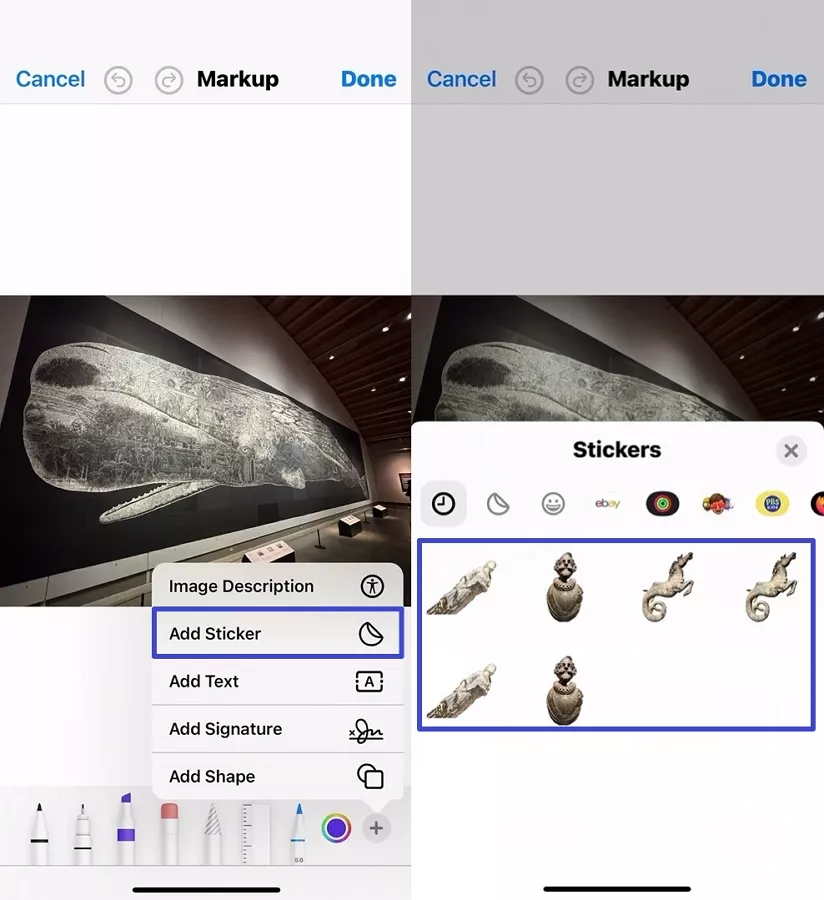 choose sticker add iphone photo
