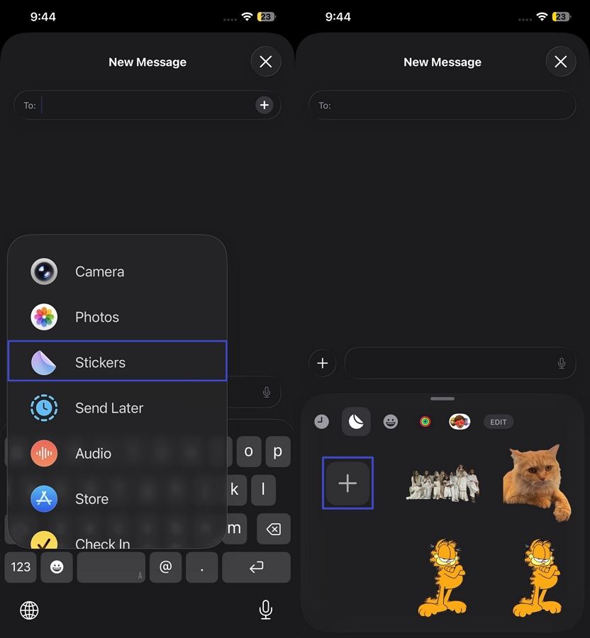 iphone imessage stickers section