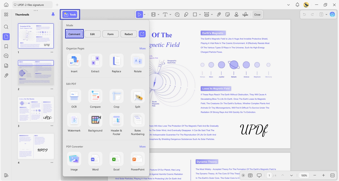 access annotation tool updf desktop