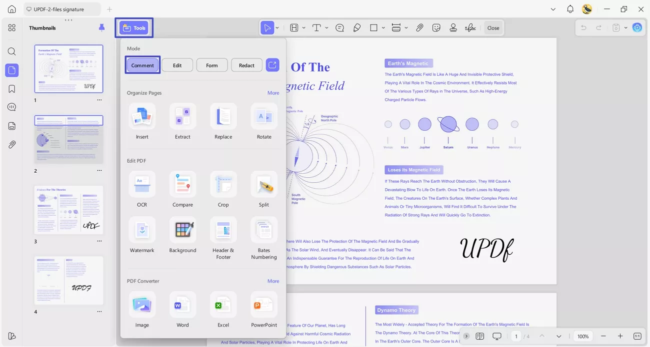 access annotation tool updf desktop