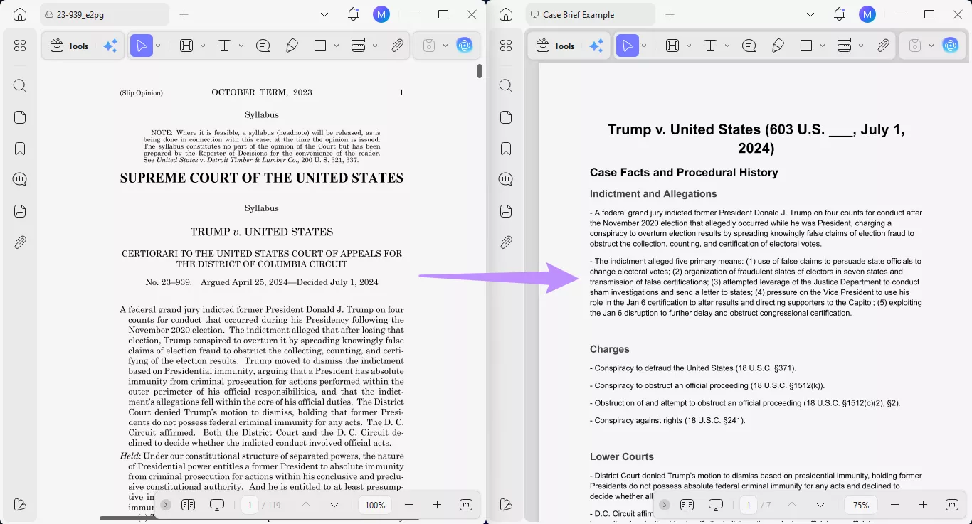 updf split page view