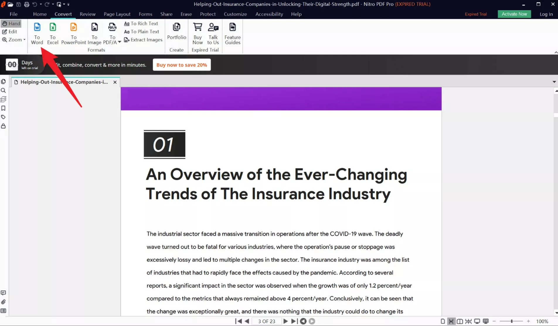 Convertisseur nitro pdf vers word pc