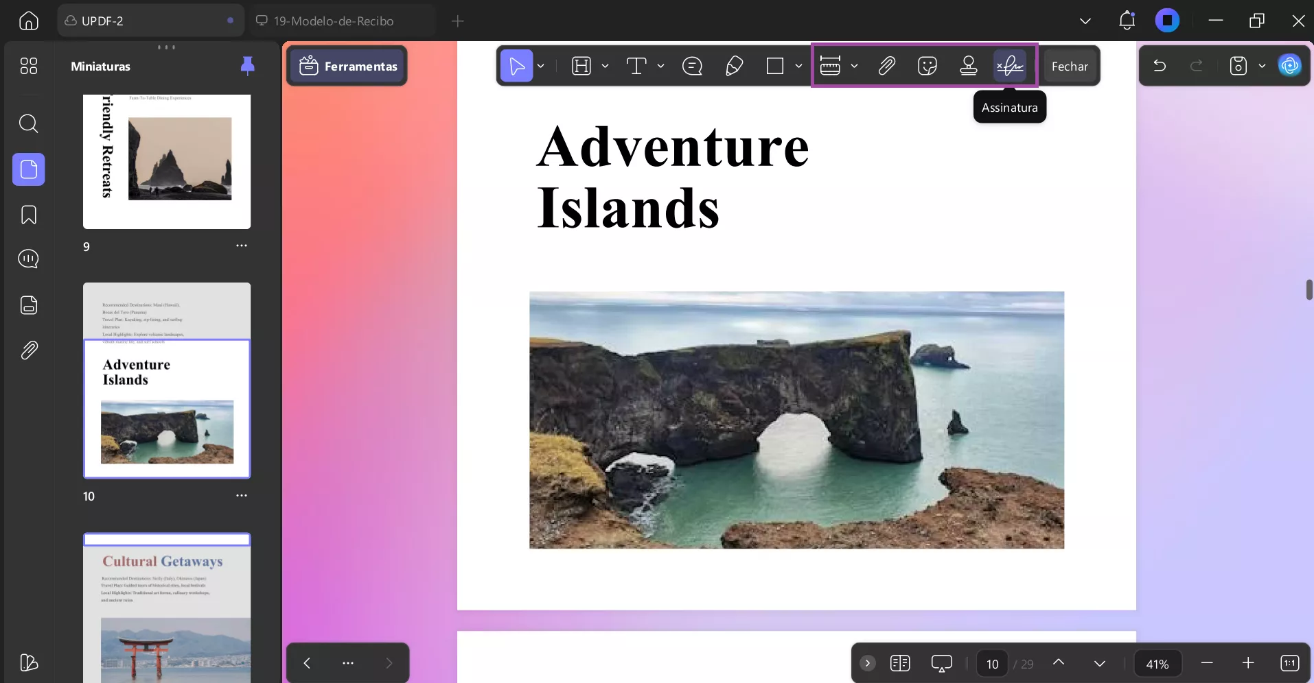 Inserir formas e outras anotações