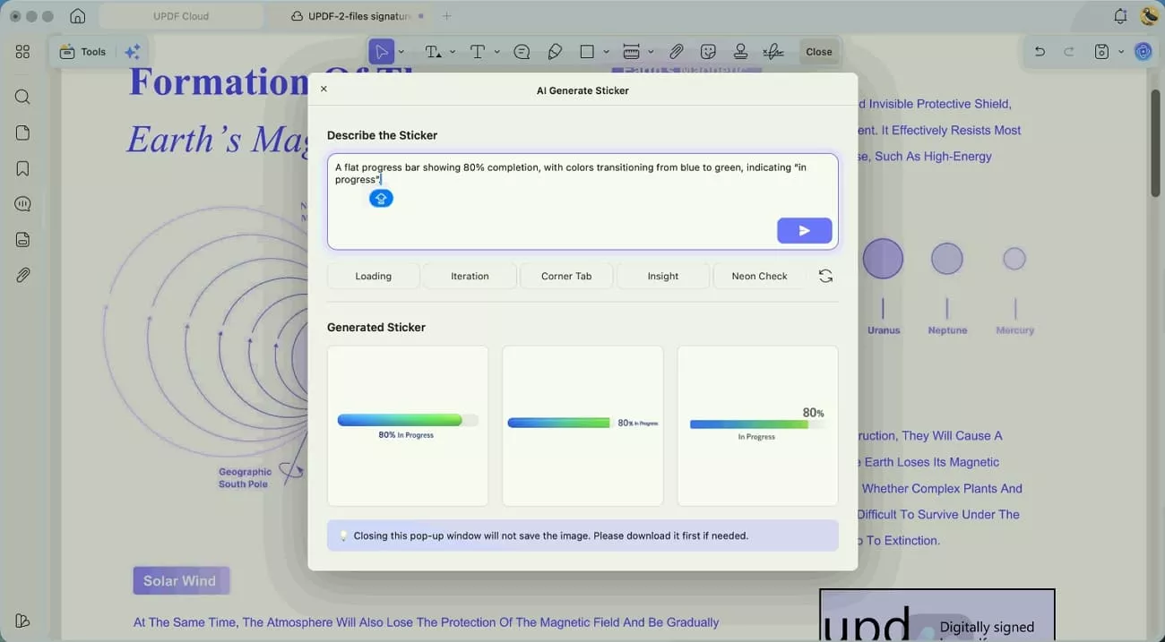create ai sticker with text prompts