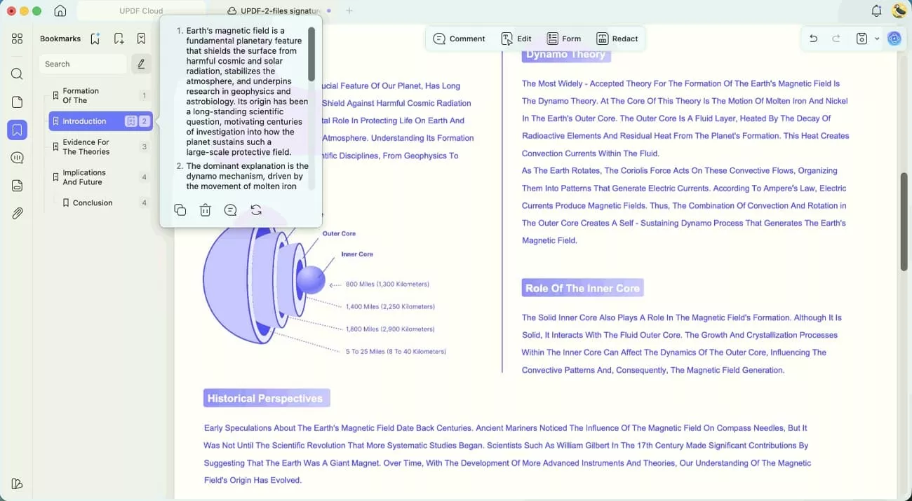 summarize each bookmark concise wording