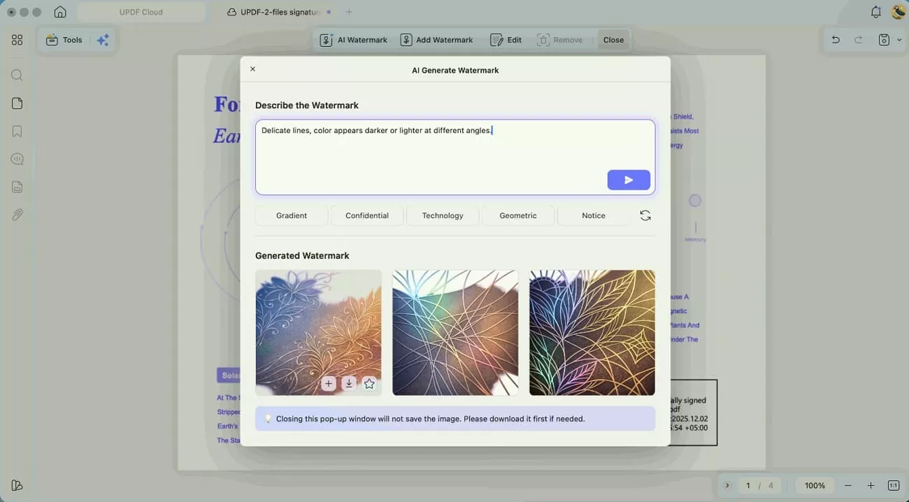 create ai powered watermarks pages