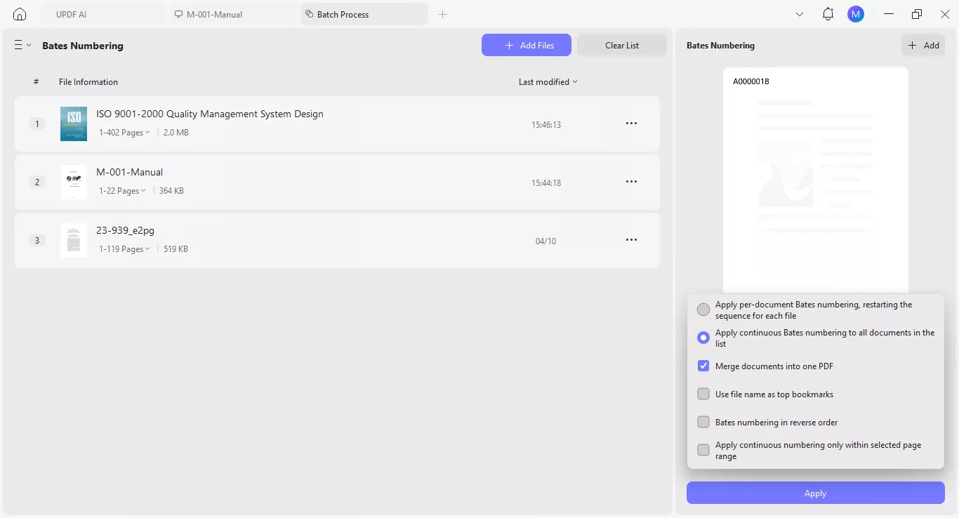 choose how to apply and save