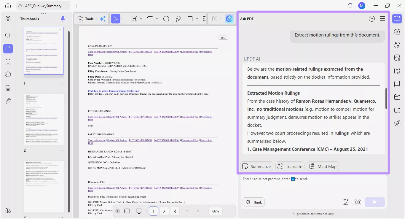 updf extracting motion rulings