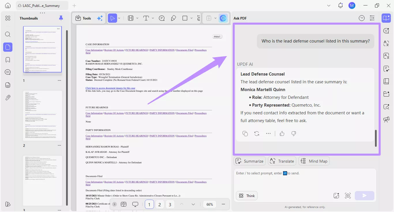  updf extracting defense counsel information