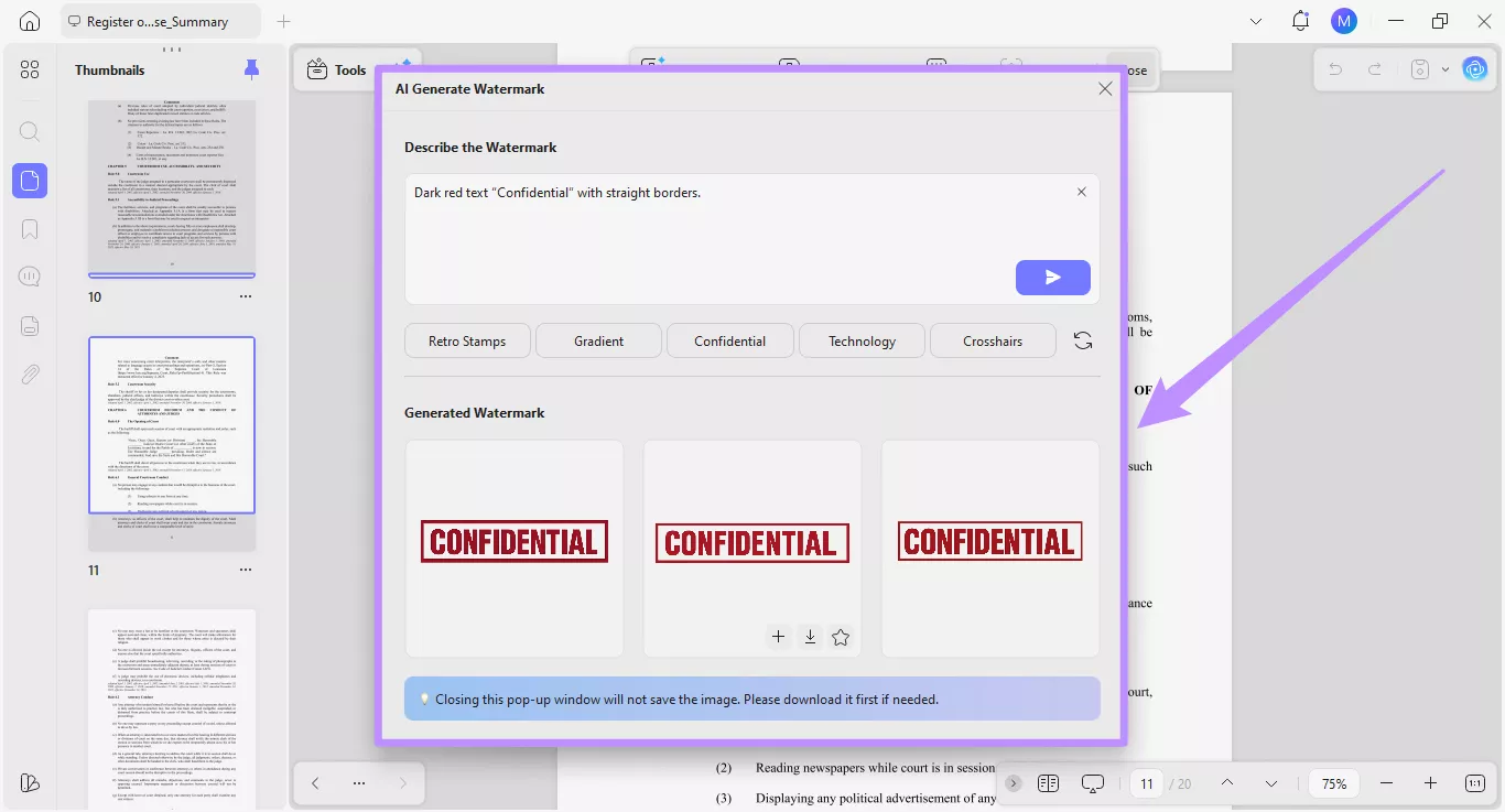  ai watermarks in updf
