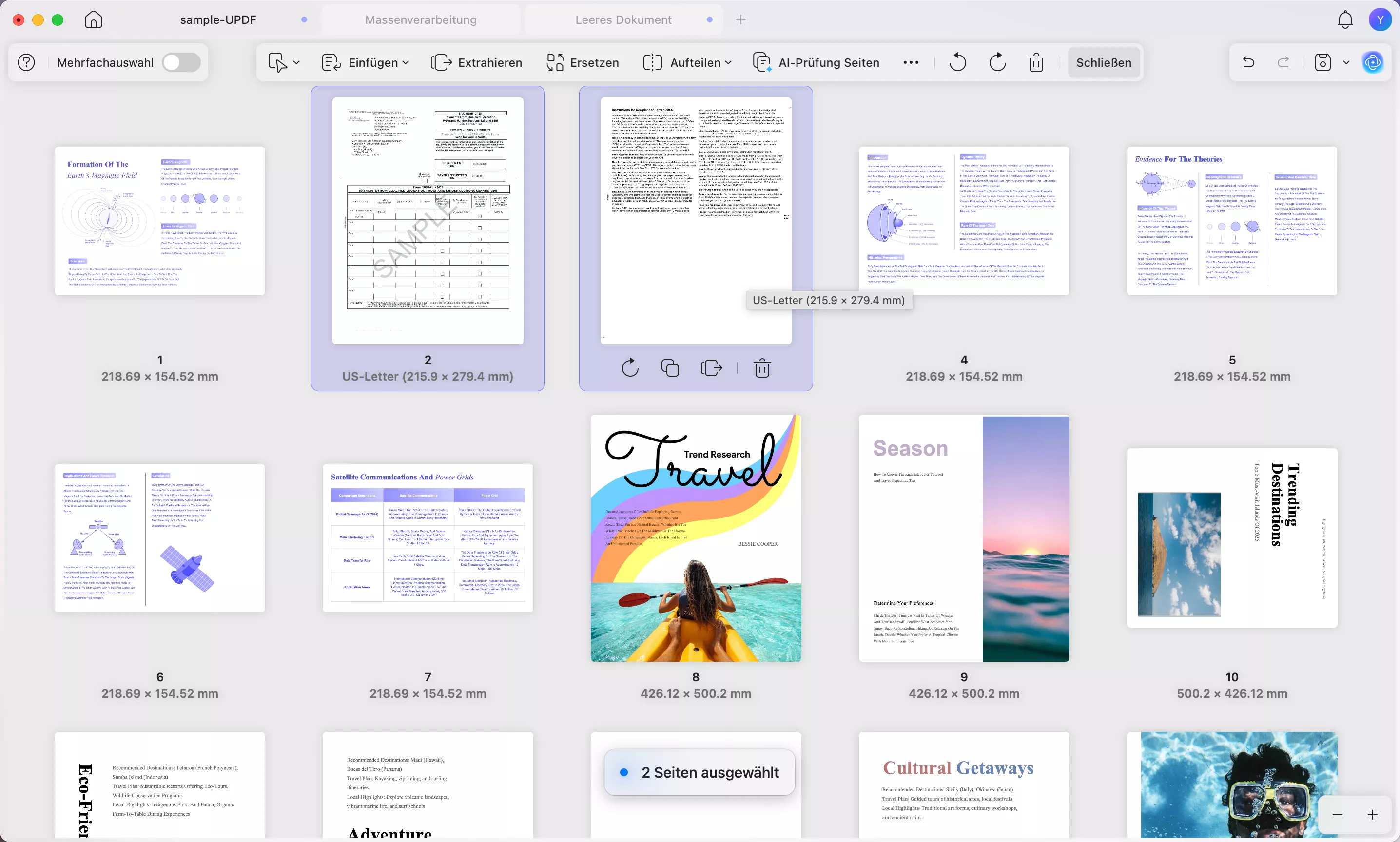 So erstellen Sie ein mehrseitiges PDF: PDF-Seiten verschieben