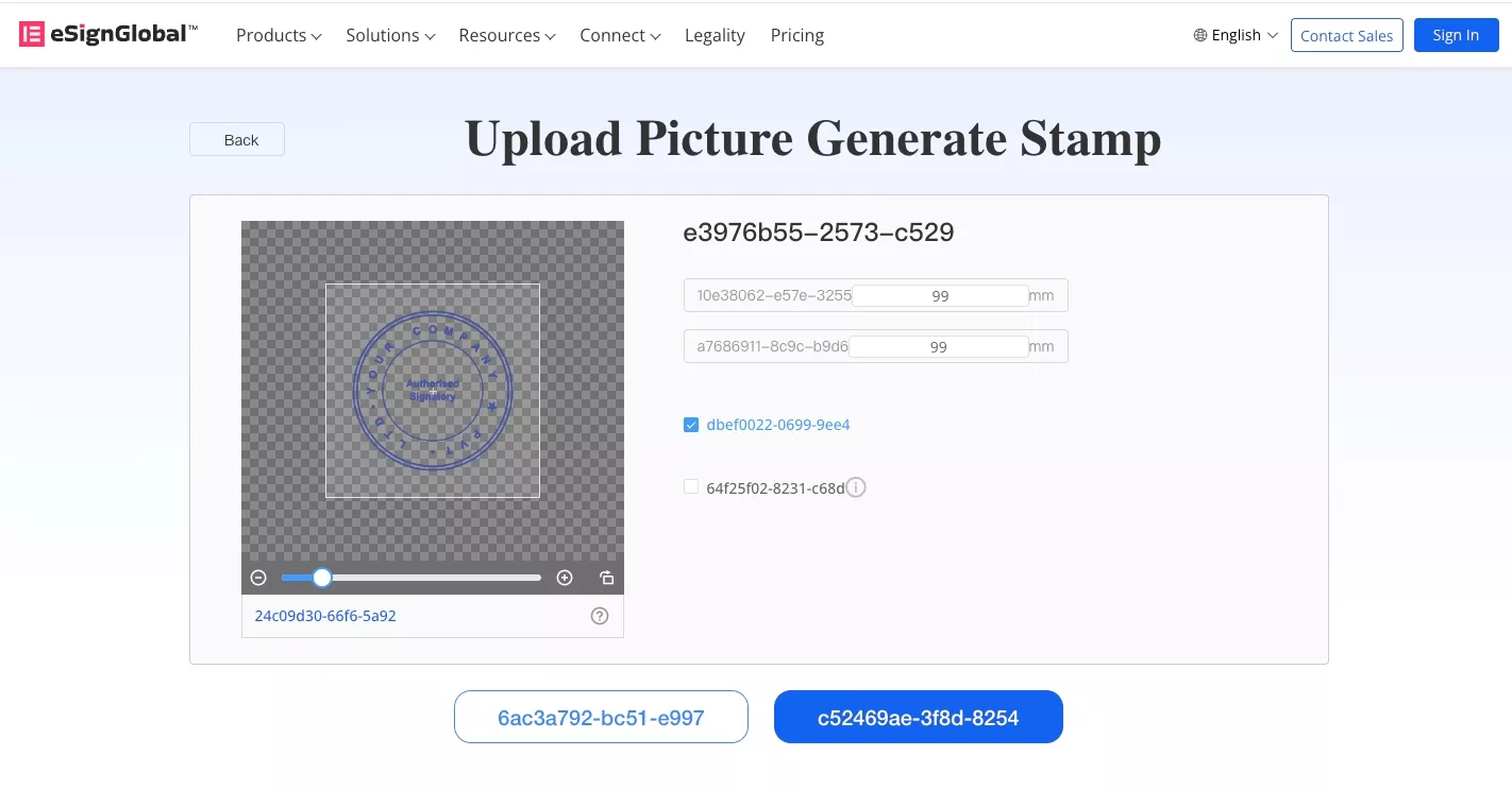  stamp creation from image in esignglobal