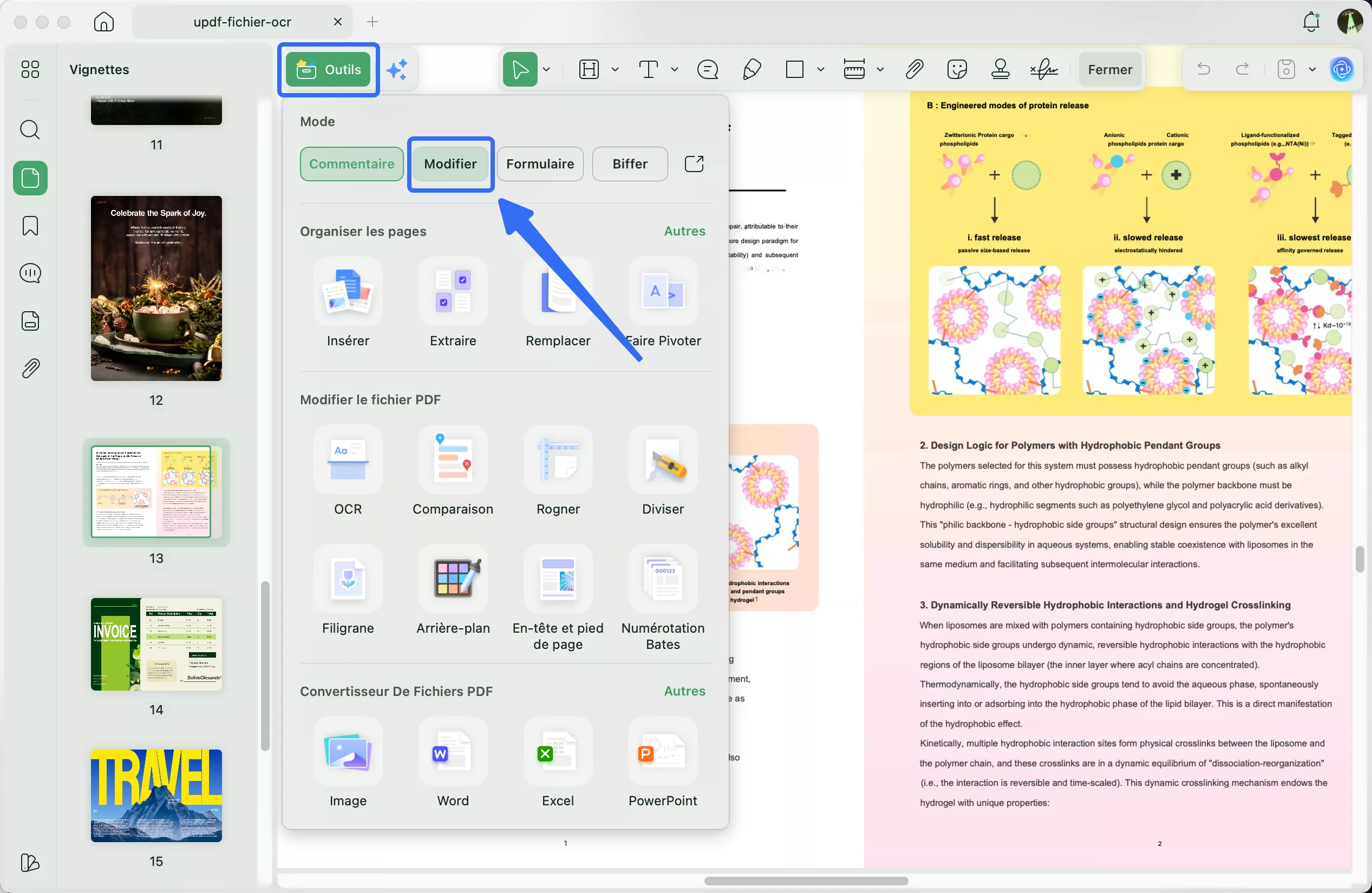 passer en mode édition