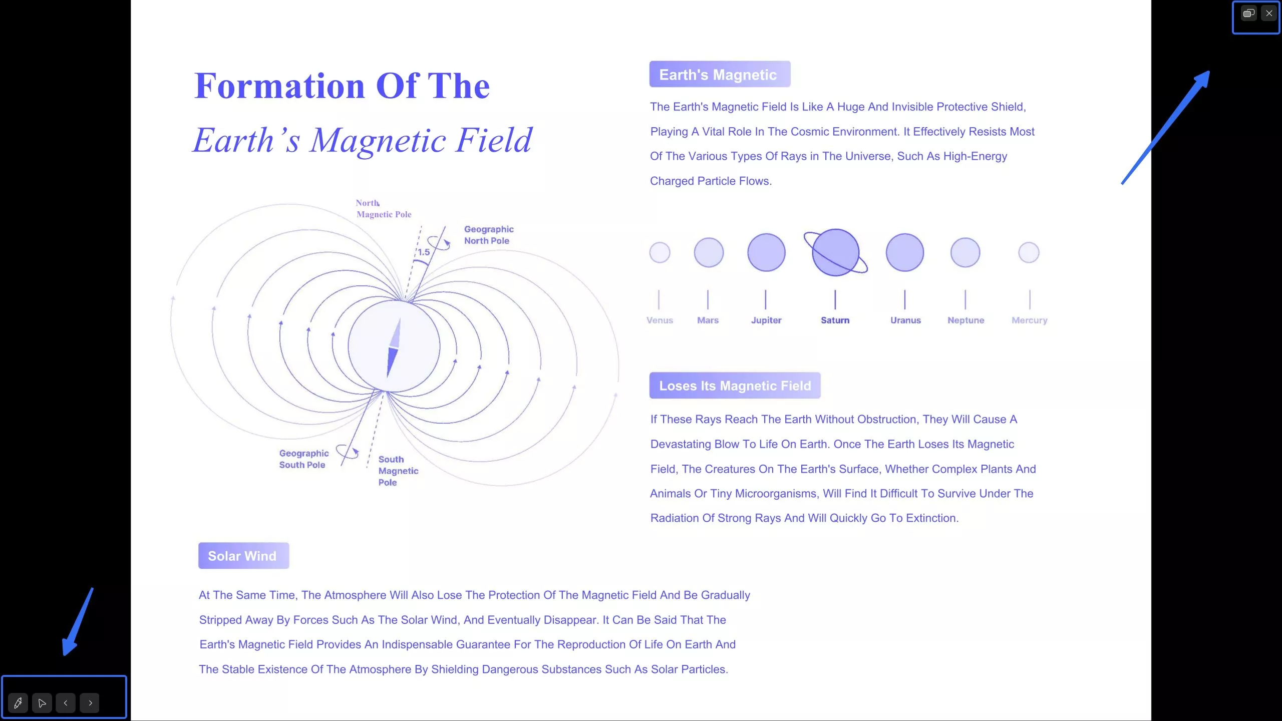 updf 슬라이드쇼 모드 제어
