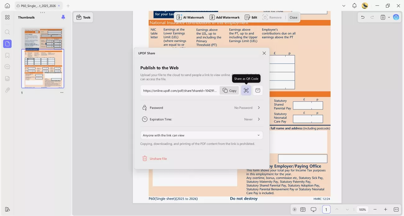 share p60 pdf via link qr
