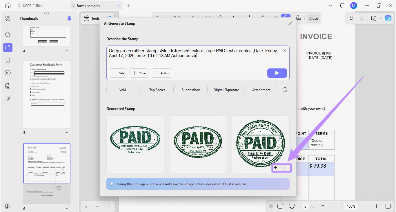  add or download paid ai stamp