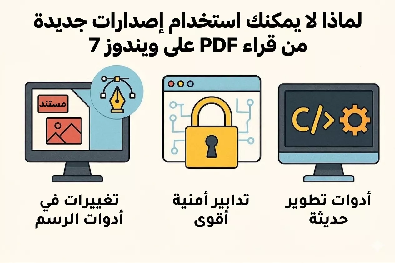 لماذا لا تعمل قارئات PDF الحديثة على Windows 7؟