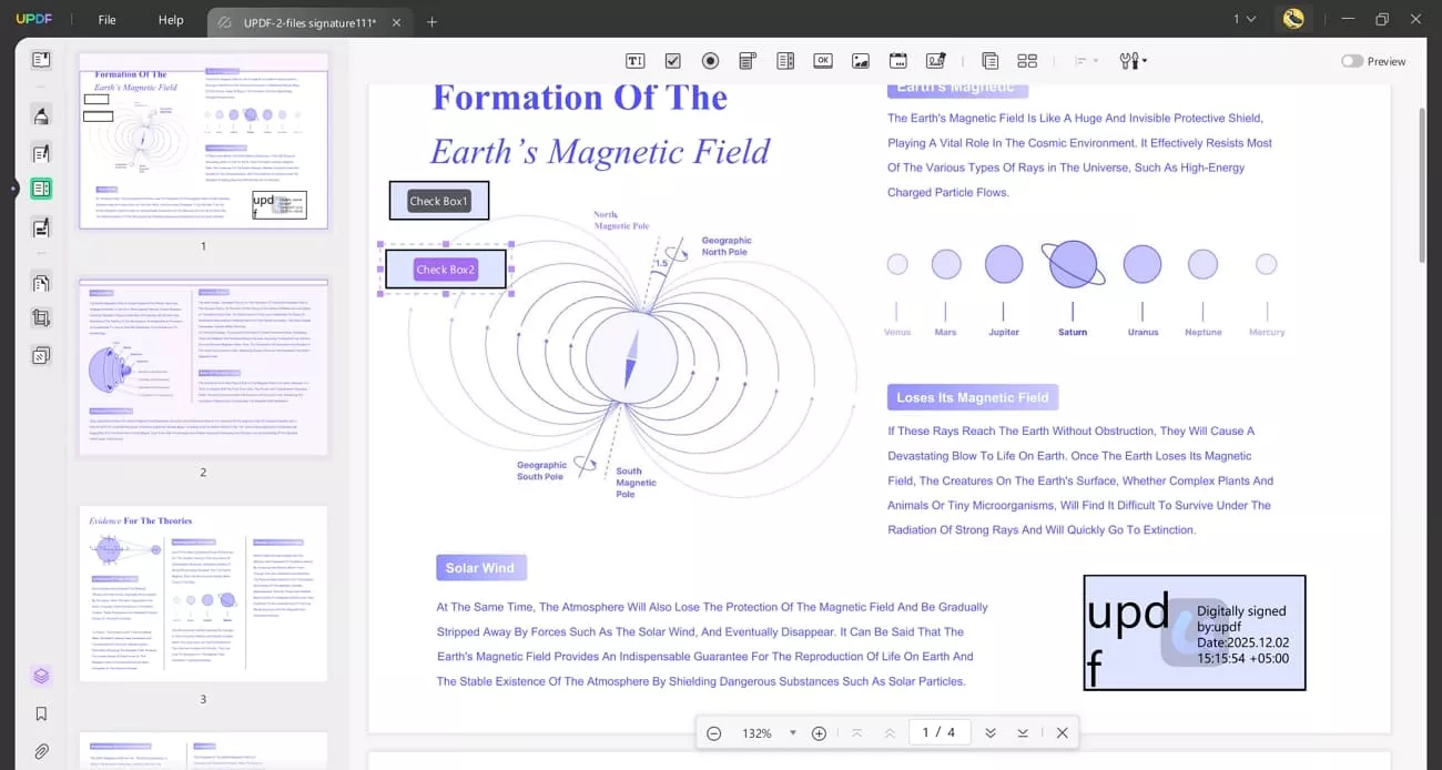 fillable form fields creation updf