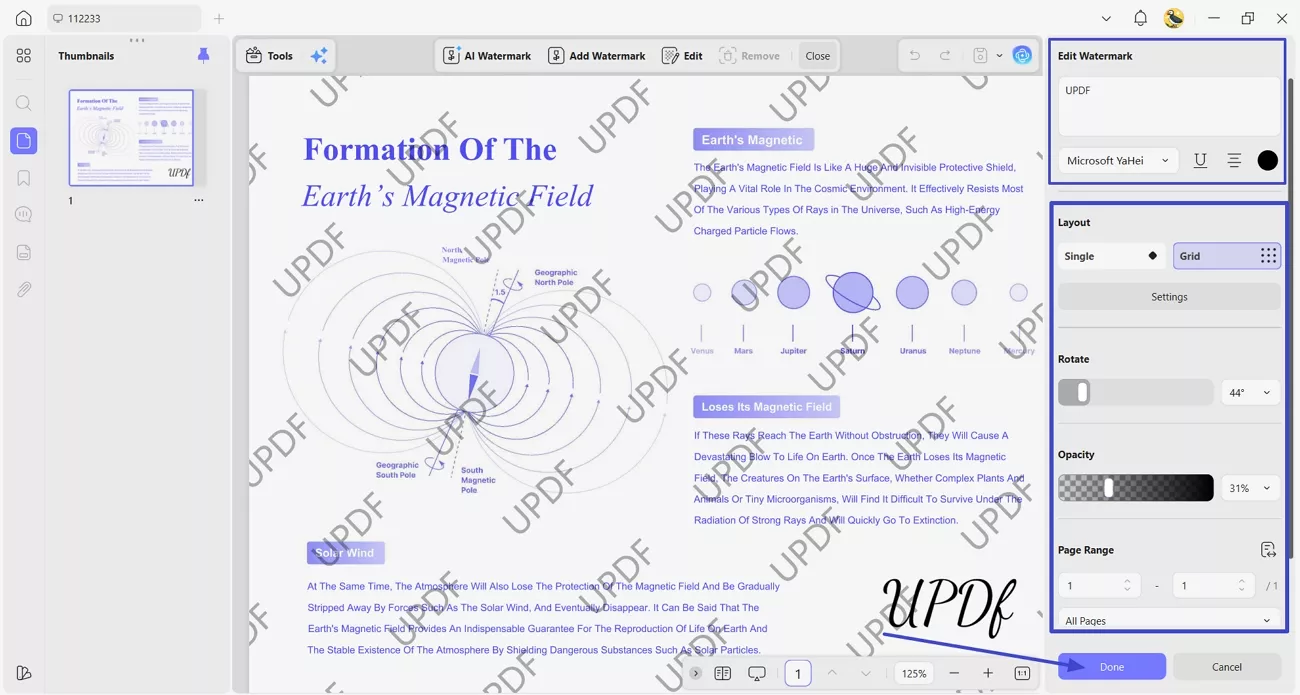 adjustment watermark specifications