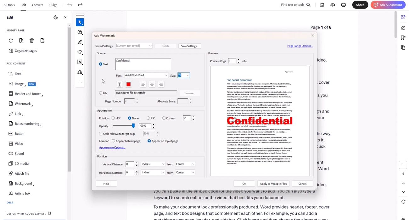 adobe acrobat pro watermark pdf adder
