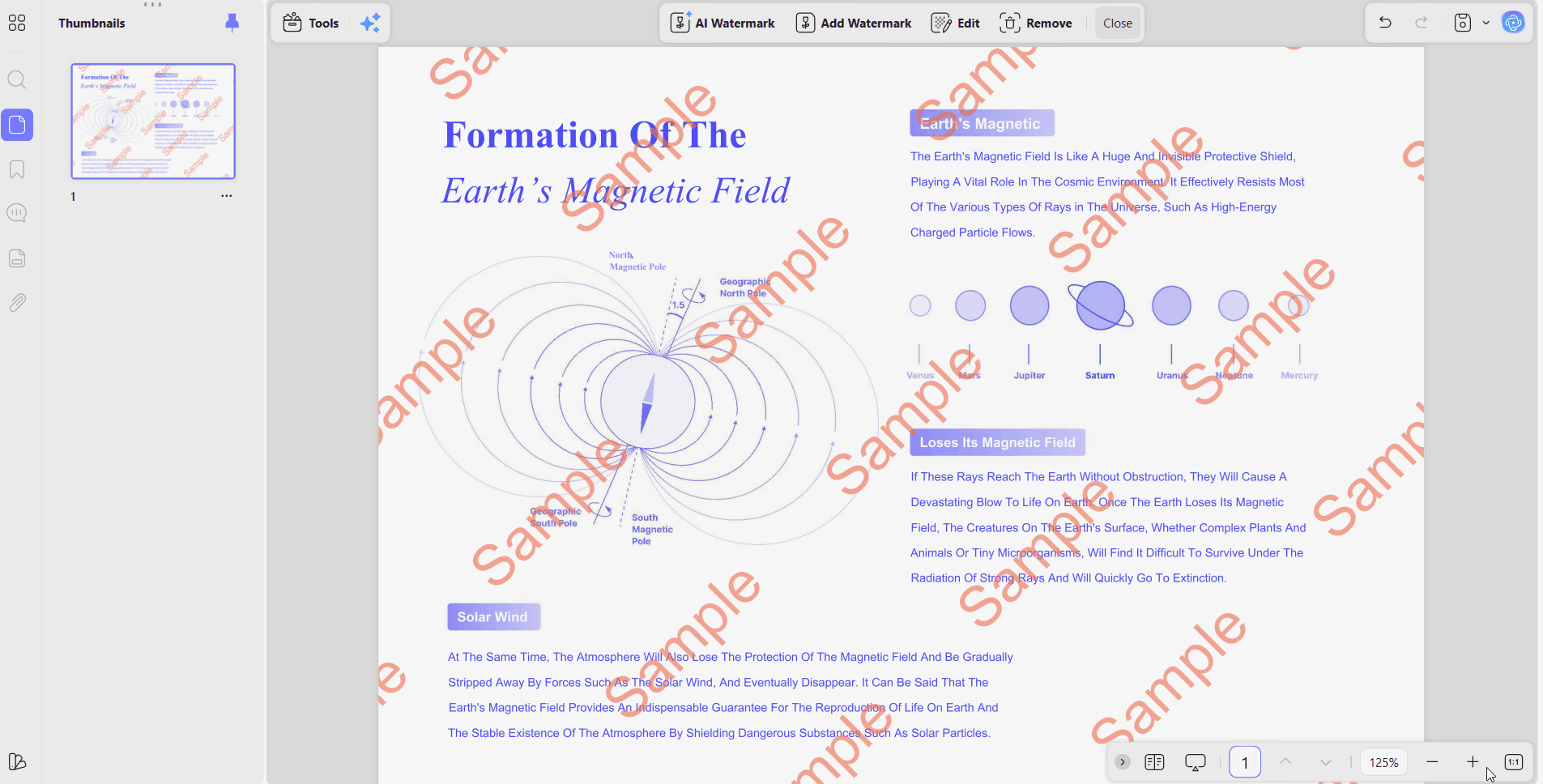 how remove pdf watermark updf