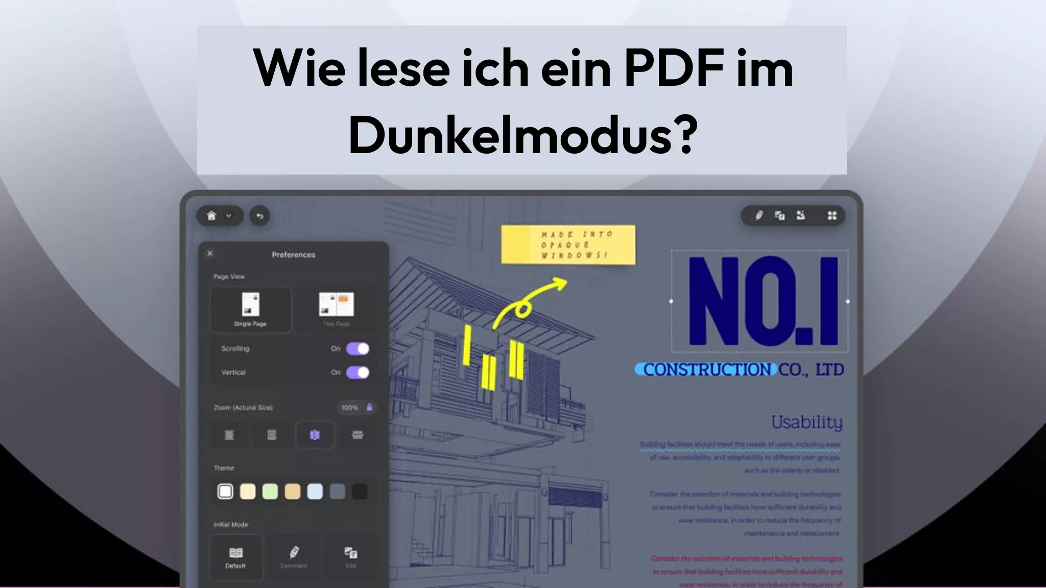 Wie lese ich ein PDF im Dunkelmodus?