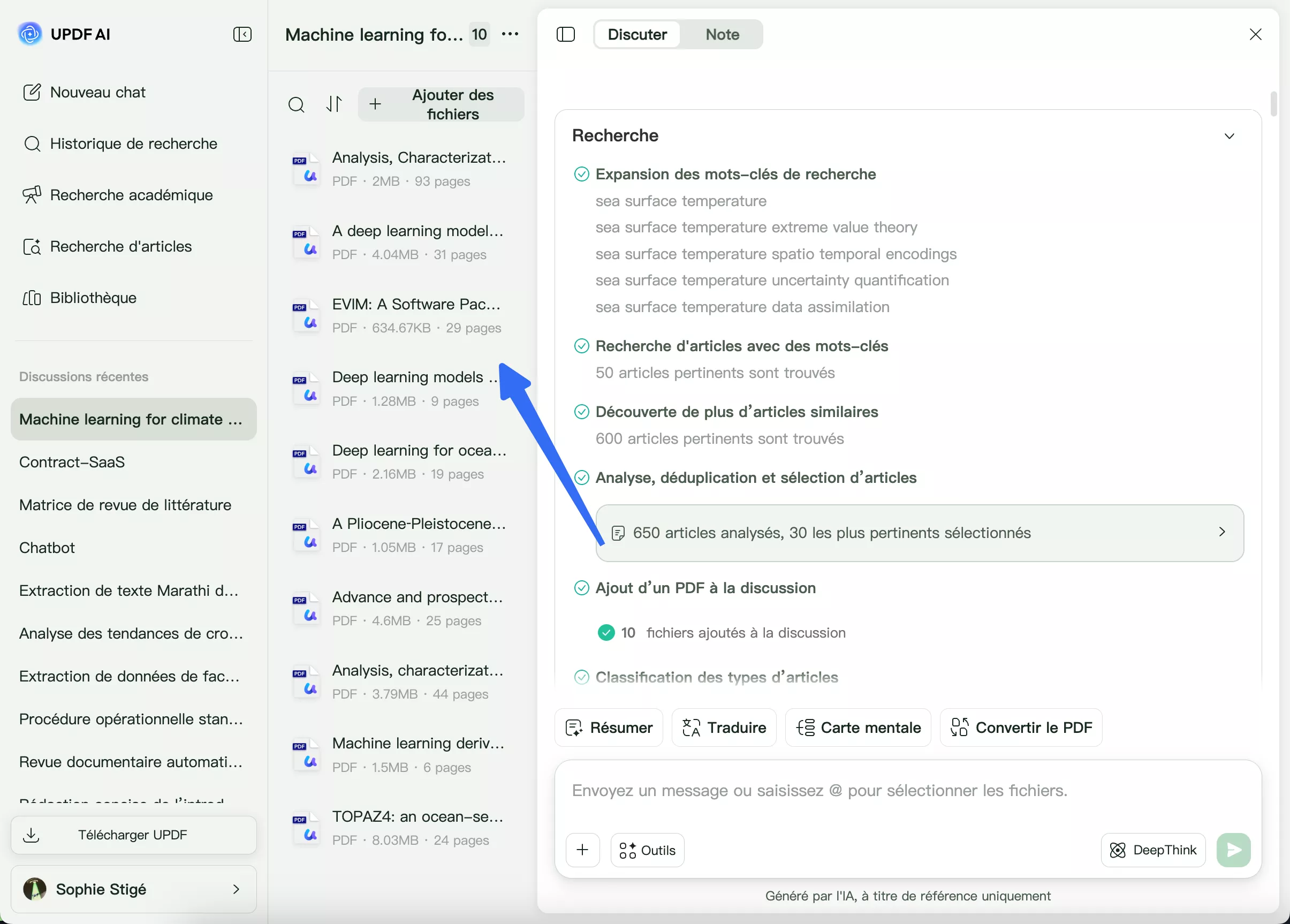 Résultats issus de recherches approfondies