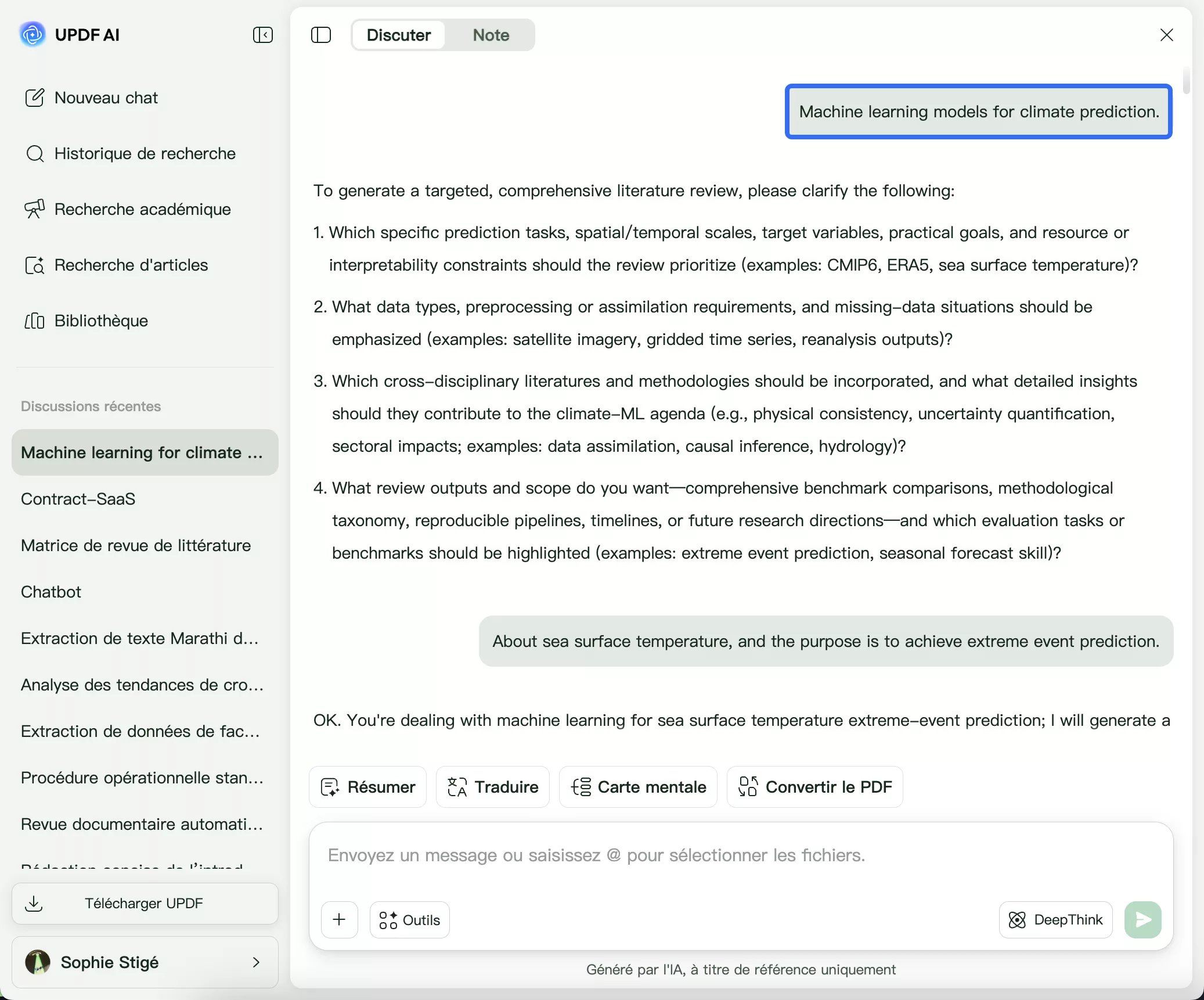 Mot-clé de recherche spécifique : UPDF