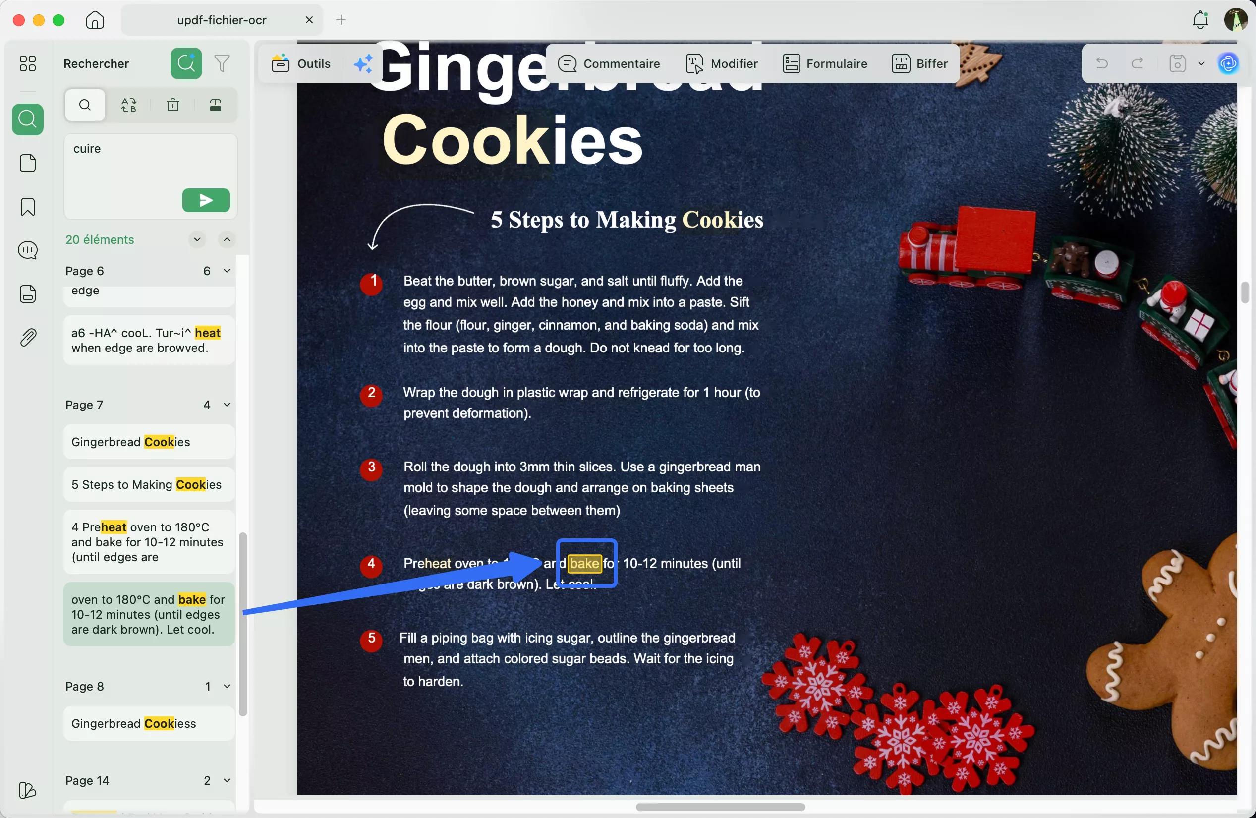 Repérez les termes identifiés dans le PDF.