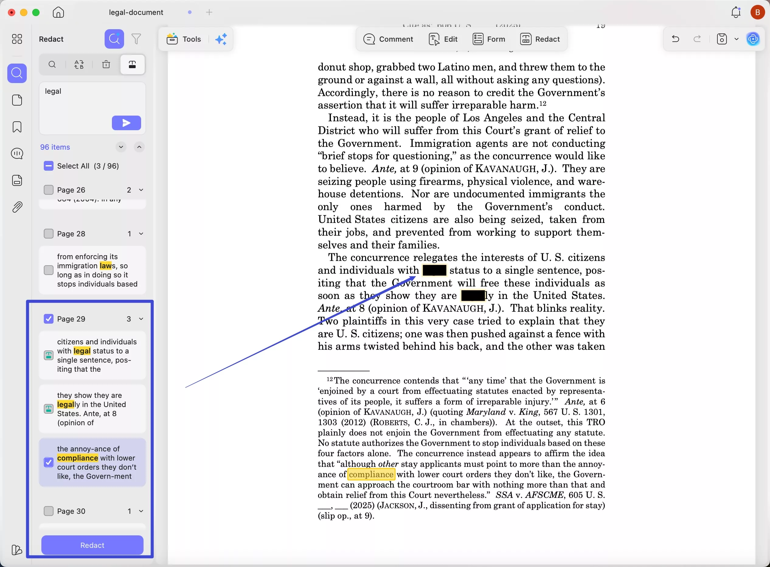 black out sensitive information