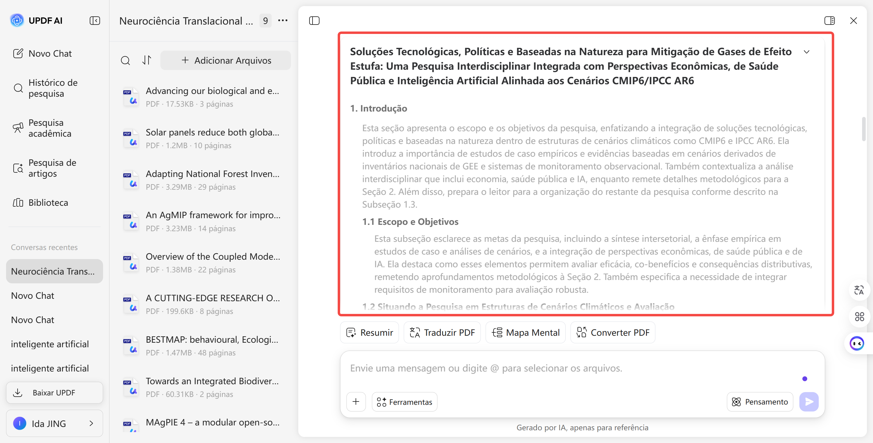 Estrutura da geração de uma revisão de literatura