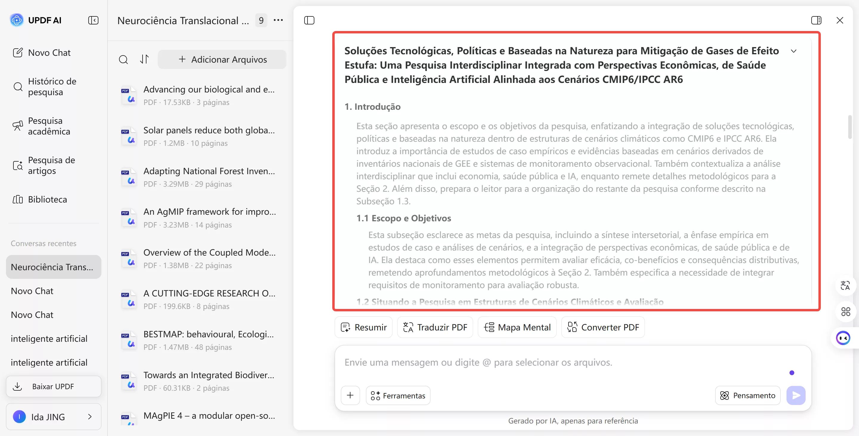Estrutura da geração de uma revisão de literatura