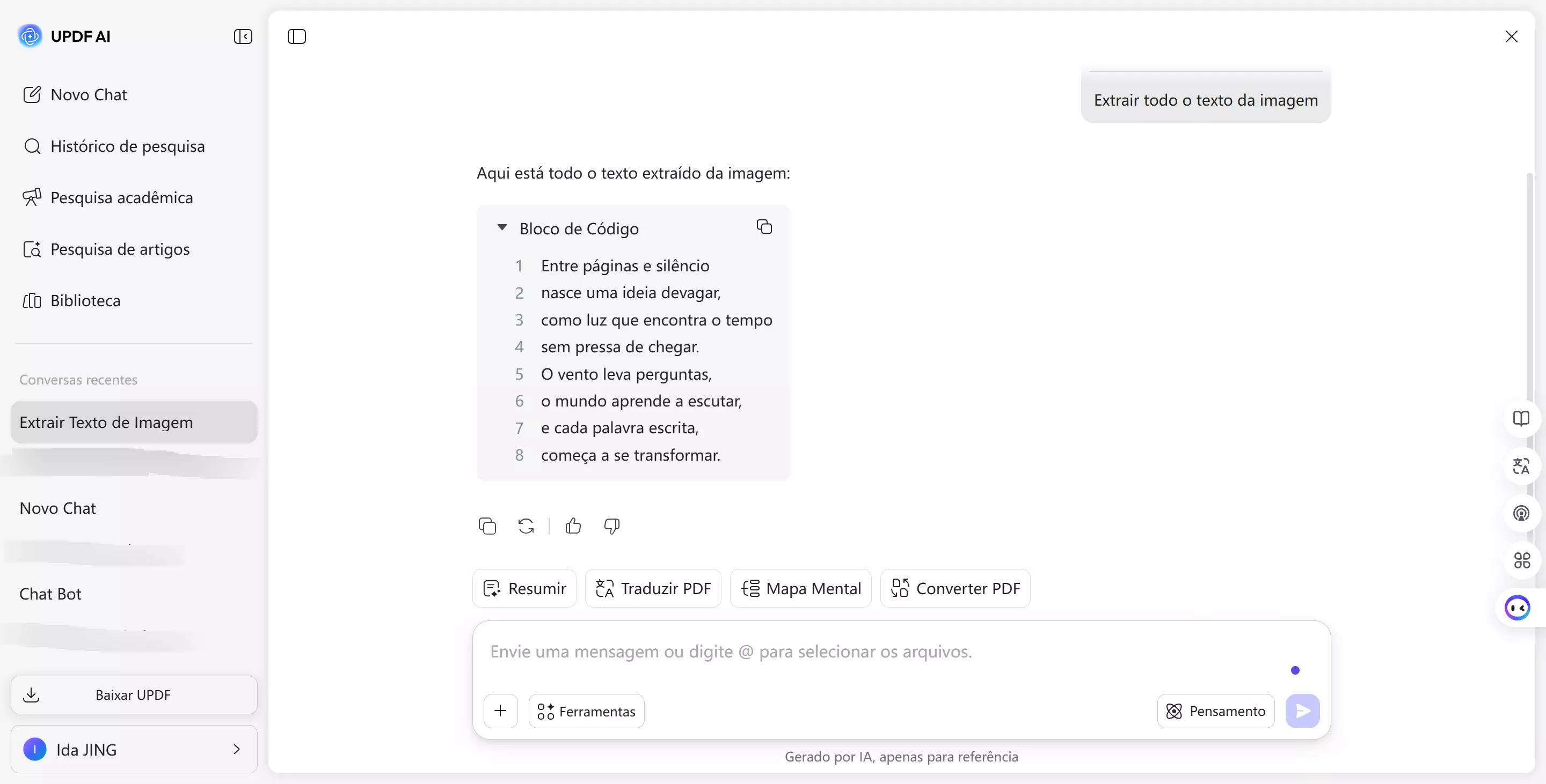 Extrair texto manuscrito da imagem