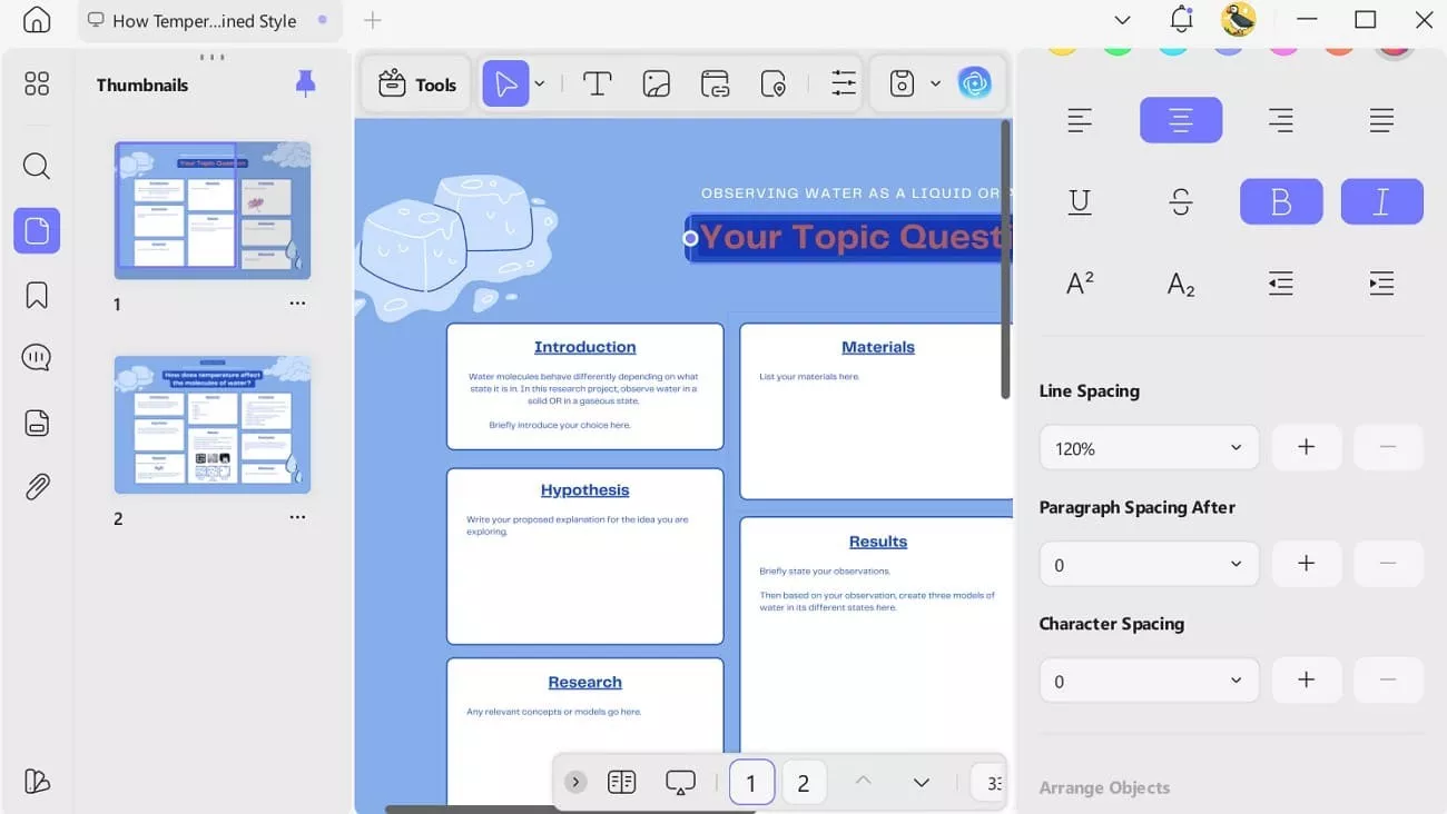 manage spaces in research poster