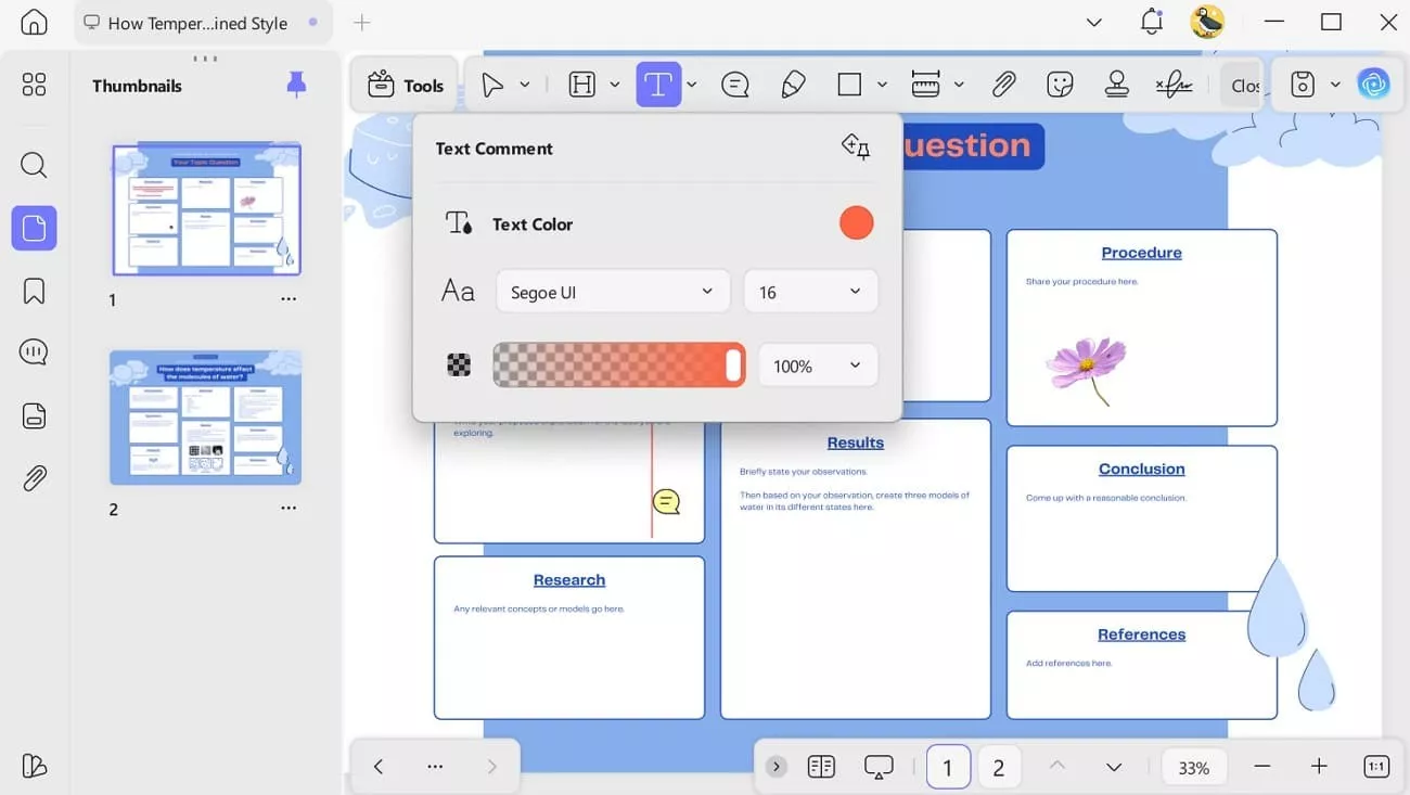 add comment on research poster