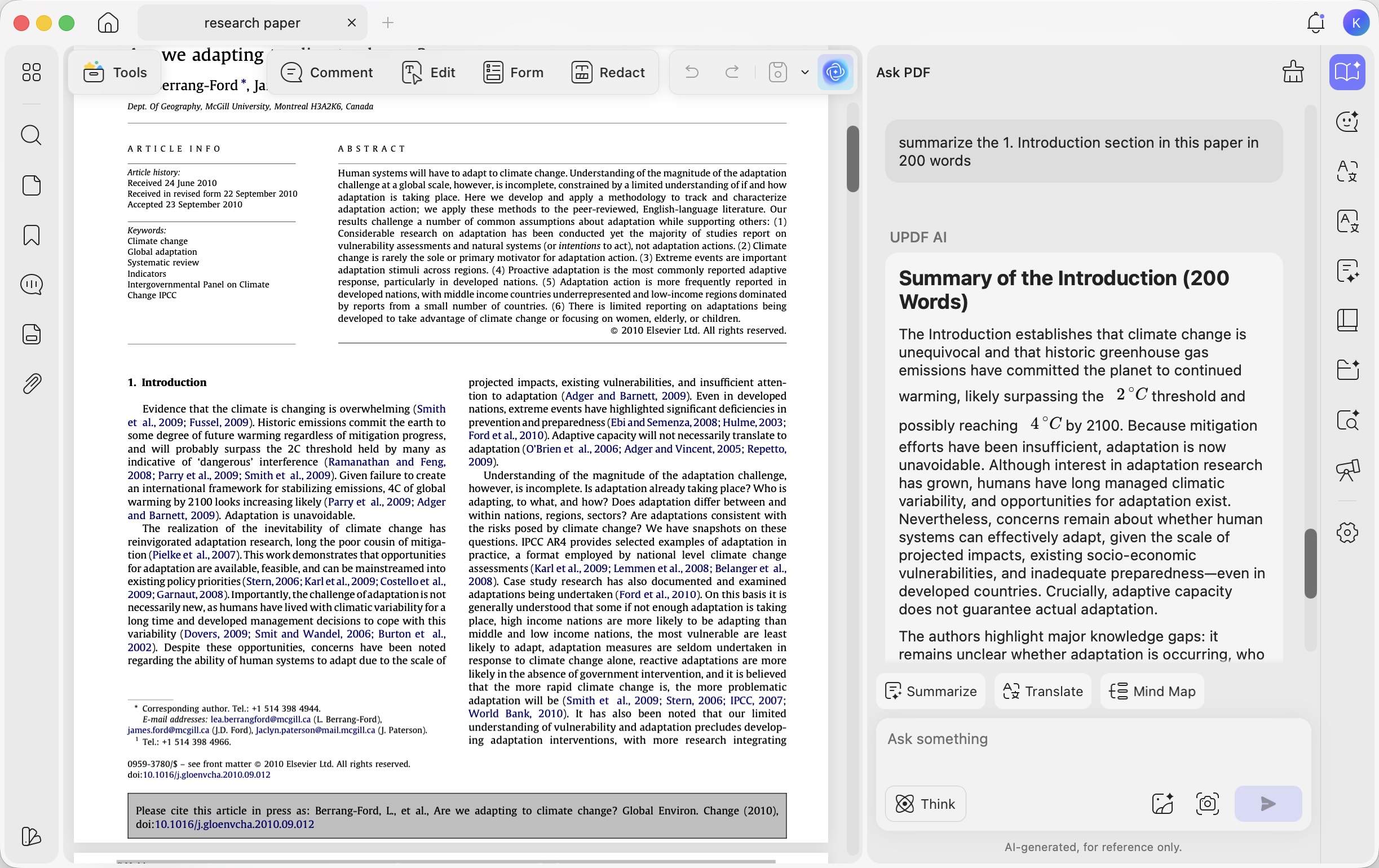 get summaries of research paper 