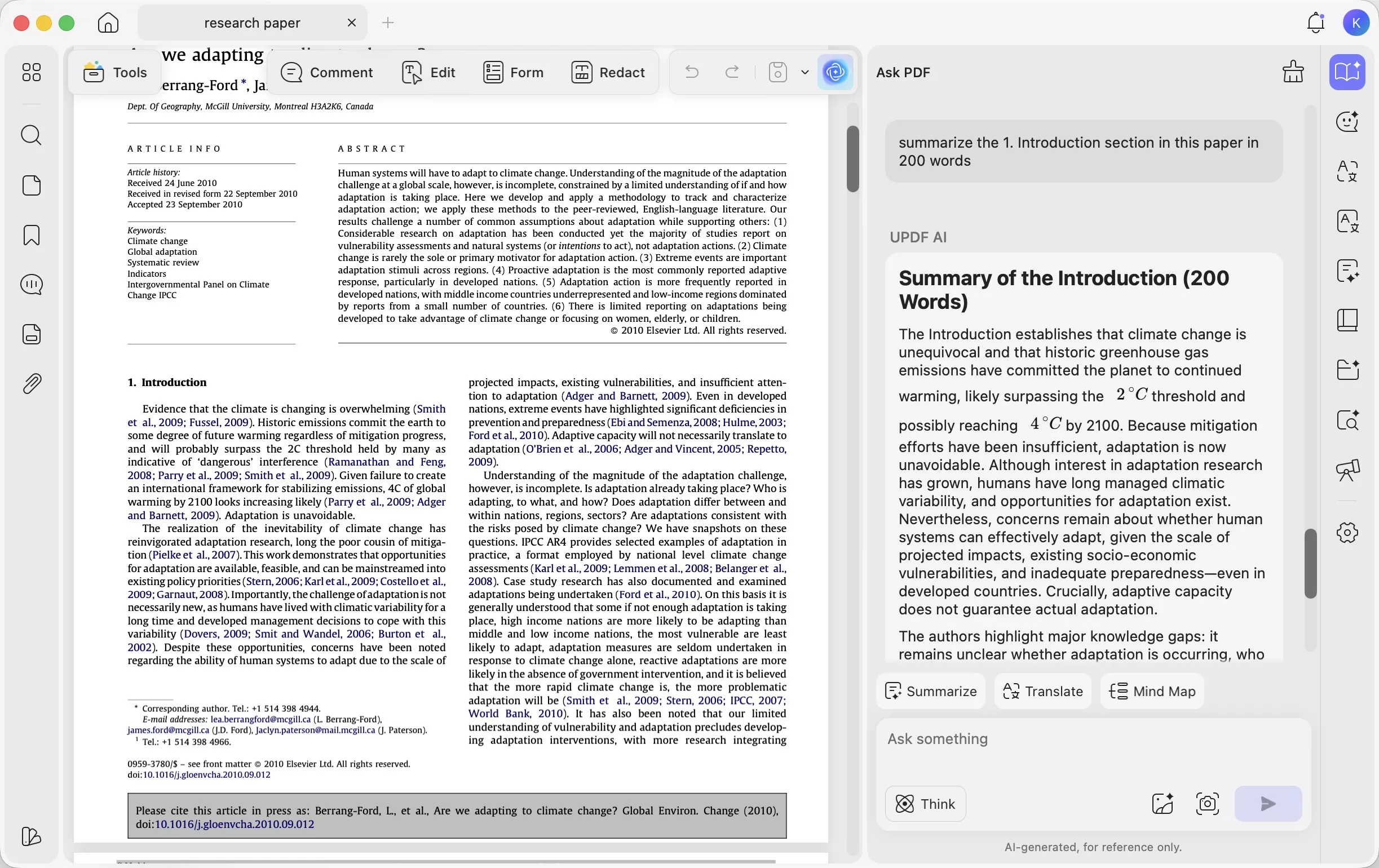 get summaries of research paper 