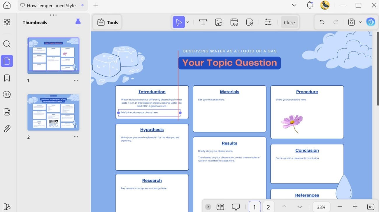 drag boxes in research poster