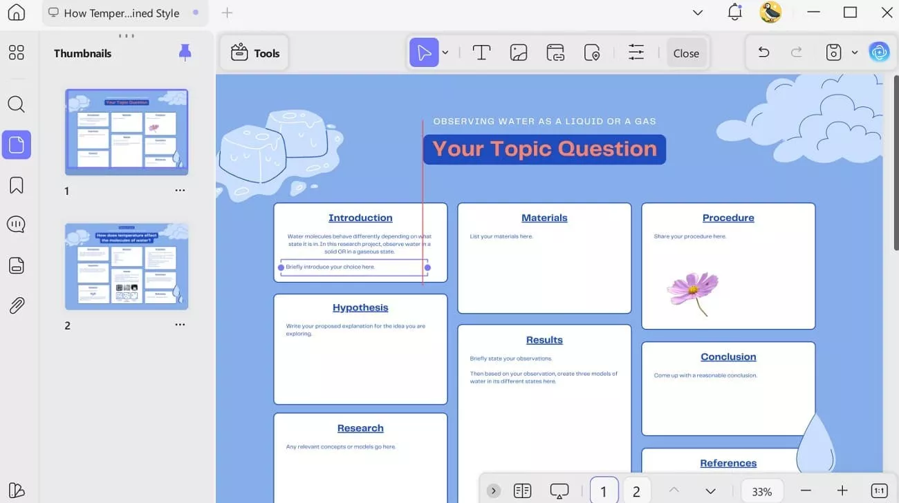 drag boxes in research poster