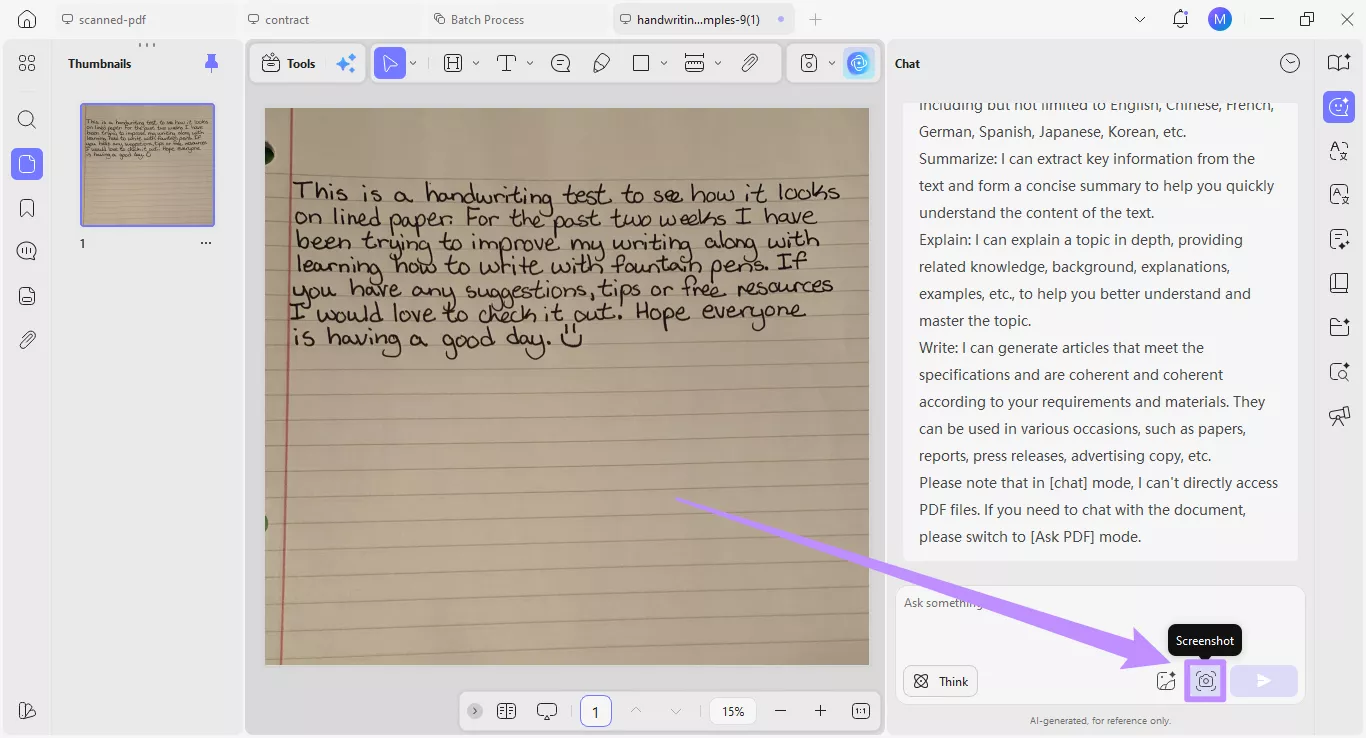 select the screenshot tool